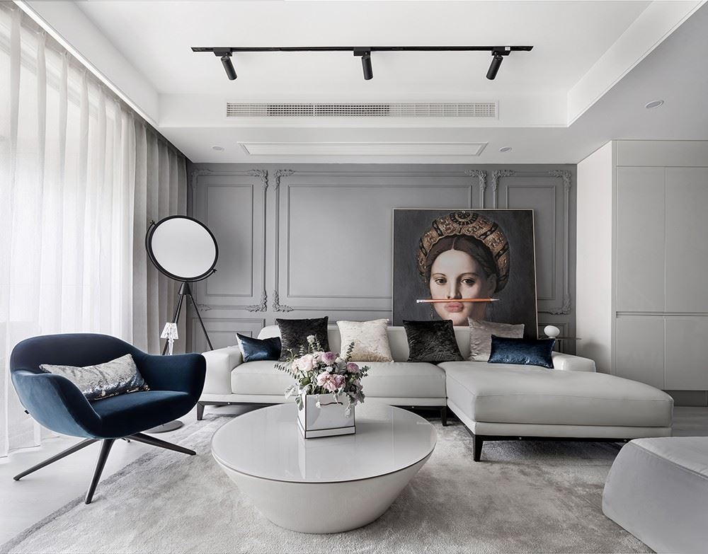 廣州市遠洋招商保利東灣輕奢風格三居室裝修案例