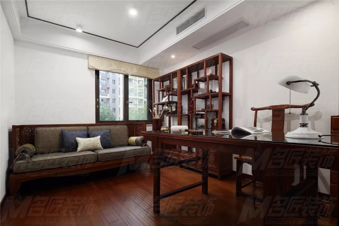 新中式風格家裝設計室內(nèi)裝修效果圖-書房 新中式風格家裝設計室內(nèi)裝修效果圖-書房