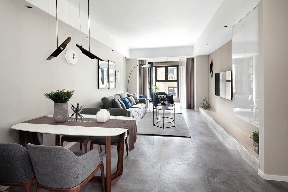 南寧市嘉和城高迪山別墅北歐風格三居室裝修案例