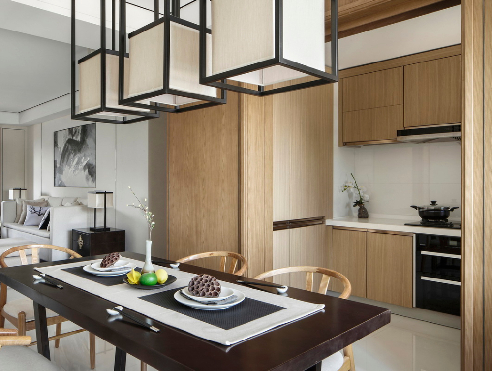 新中式風格室內(nèi)設計家裝案例-餐廳