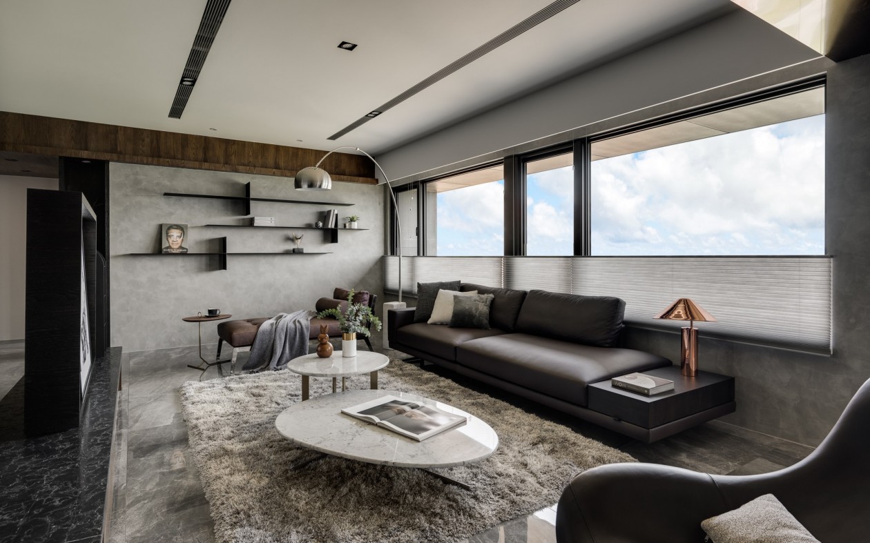 現(xiàn)代輕奢風格室內(nèi)設(shè)計家裝案例-客廳