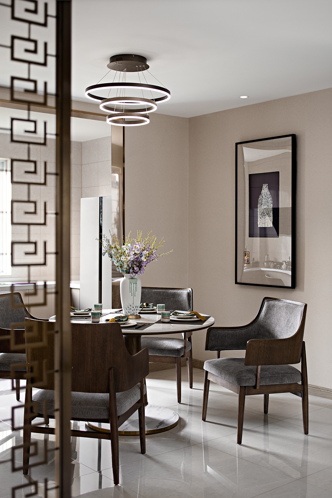 佛山裝修公司新中式風格室內(nèi)裝修效果圖-餐廳 佛山裝修公司新中式風格室內(nèi)裝修效果圖-餐廳