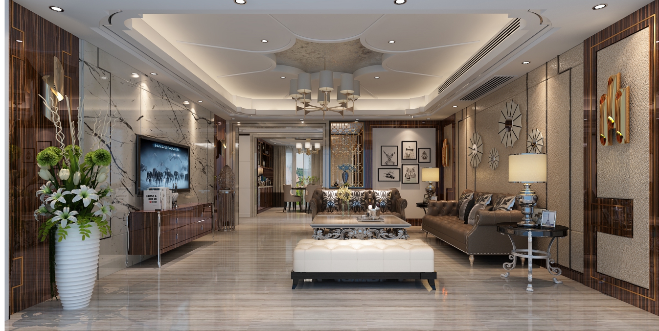 德陽市萬達(dá)華府。歐式風(fēng)格五居室裝修案例