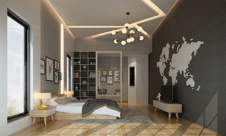 瀧景花園別墅355平米現(xiàn)代簡約風格裝修案例-臥室 瀧景花園別墅355平米現(xiàn)代簡約風格裝修案例-臥室