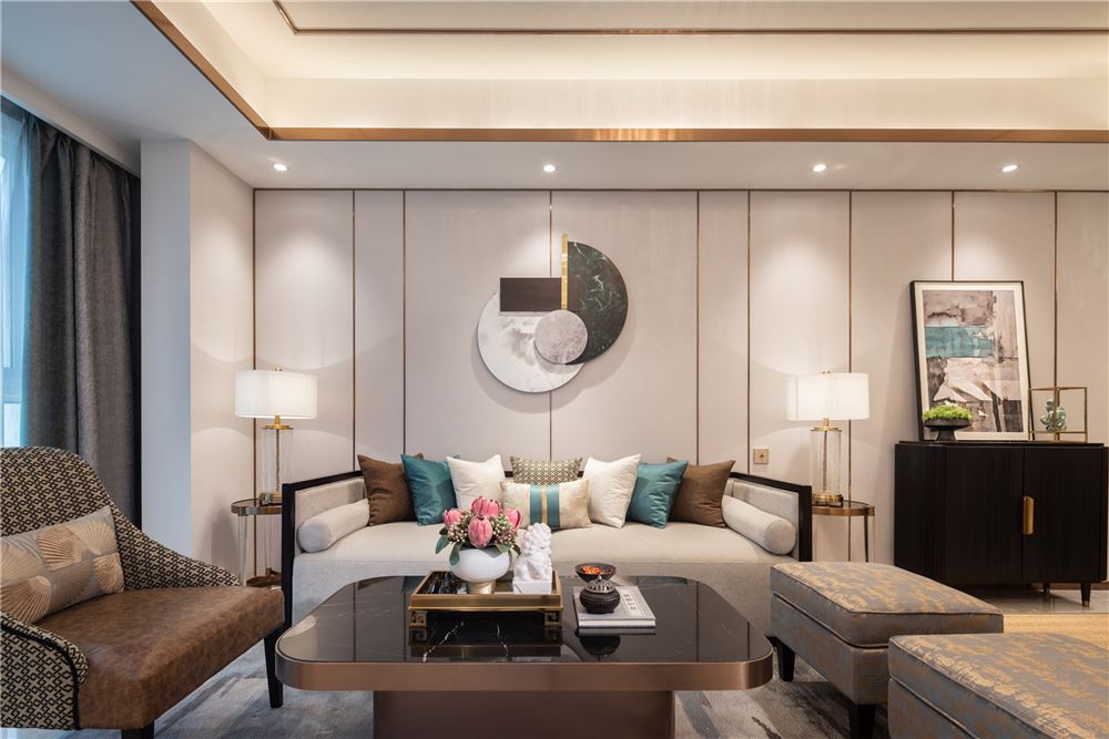 佛山市龍光天宸新中式風(fēng)格四居室裝修案例