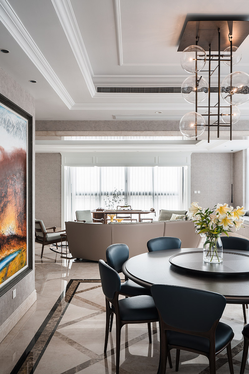 美式輕奢風(fēng)格室內(nèi)設(shè)計(jì)家裝案例-客餐廳 美式輕奢風(fēng)格室內(nèi)設(shè)計(jì)家裝案例-客餐廳