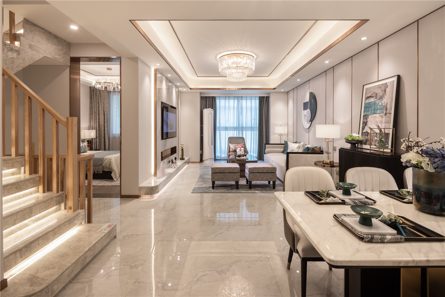 新中式風(fēng)格別墅高端裝修設(shè)計(jì)-客廳 新中式風(fēng)格別墅高端裝修設(shè)計(jì)-客廳