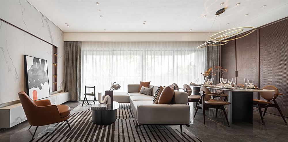 昭通市壹號公館輕奢風(fēng)格四居室裝修案例