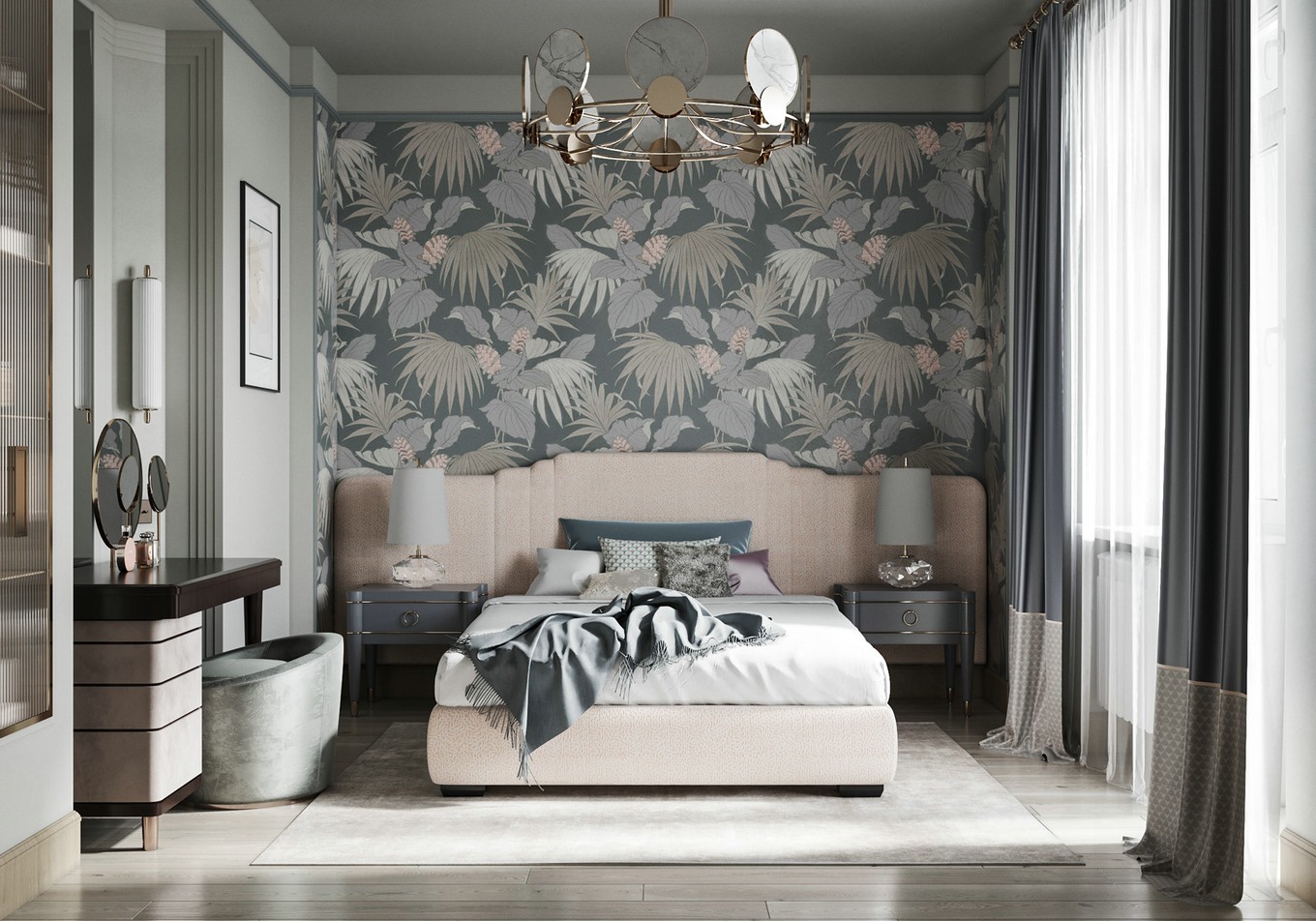 裝修公司歐式風格室內(nèi)裝修效果圖-客廳