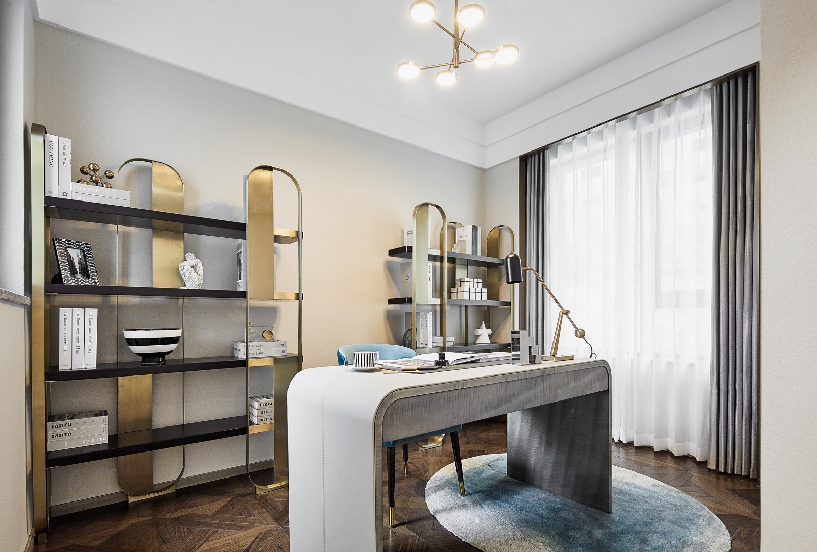 美式輕奢風(fēng)格室內(nèi)設(shè)計(jì)家裝案例-書(shū)房 美式輕奢風(fēng)格室內(nèi)設(shè)計(jì)家裝案例-書(shū)房