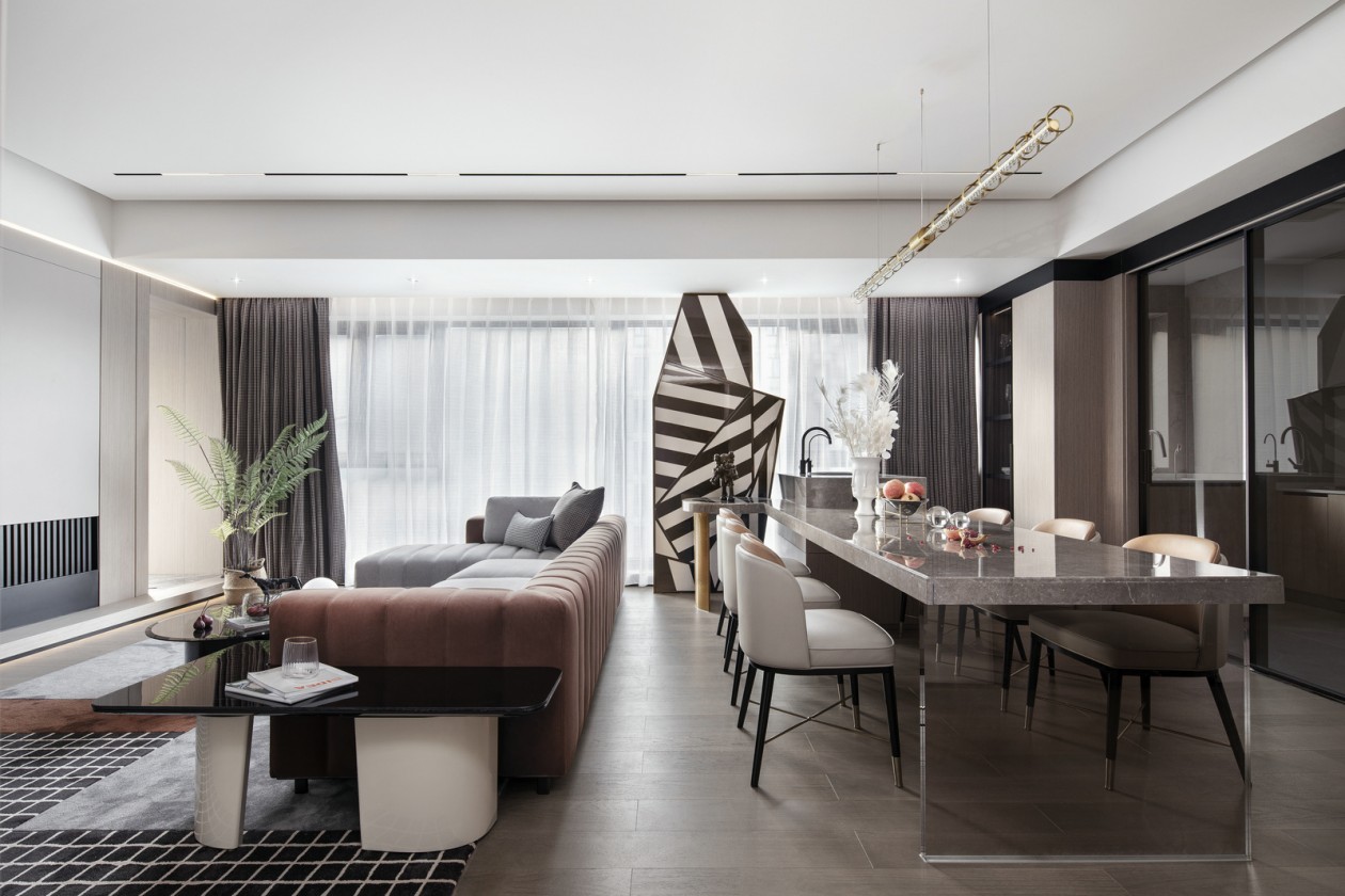 現(xiàn)代輕奢風(fēng)格室內(nèi)設(shè)計(jì)家裝案例-客餐廳 現(xiàn)代輕奢風(fēng)格室內(nèi)設(shè)計(jì)家裝案例-客餐廳