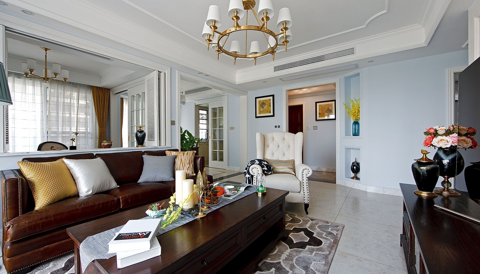 裝修案例簡約美式風(fēng)格室內(nèi)裝修效果圖-客廳 裝修案例簡約美式風(fēng)格室內(nèi)裝修效果圖-客廳