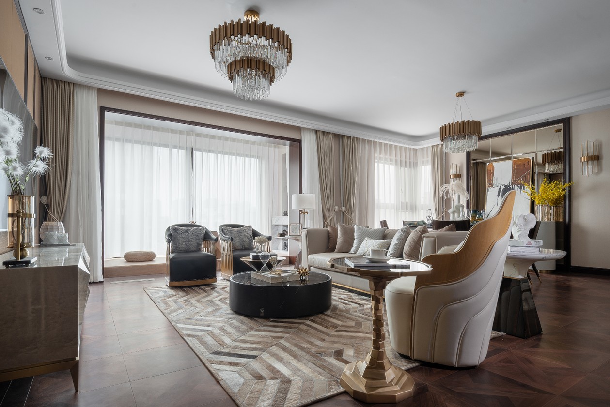 歐式輕奢風(fēng)格家裝設(shè)計(jì)室內(nèi)裝修效果圖-客廳 歐式輕奢風(fēng)格家裝設(shè)計(jì)室內(nèi)裝修效果圖-客廳