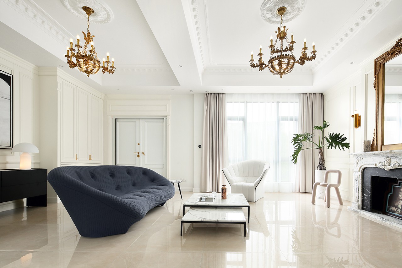 簡(jiǎn)歐輕奢風(fēng)格家裝設(shè)計(jì)別墅裝修效果圖-客廳 簡(jiǎn)歐輕奢風(fēng)格家裝設(shè)計(jì)別墅裝修效果圖-客廳