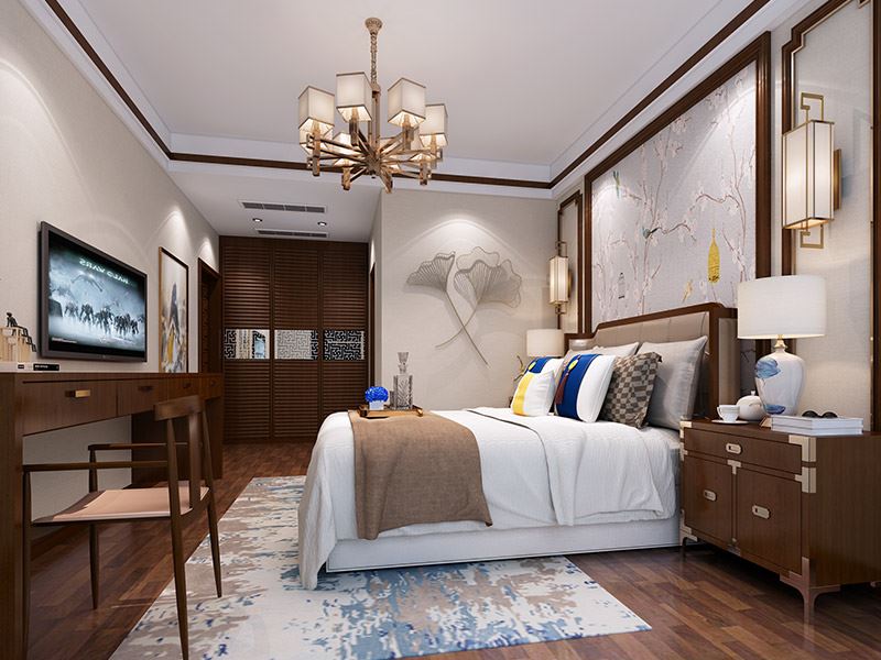 河源市東峰苑新中式風(fēng)格復(fù)式裝修案例