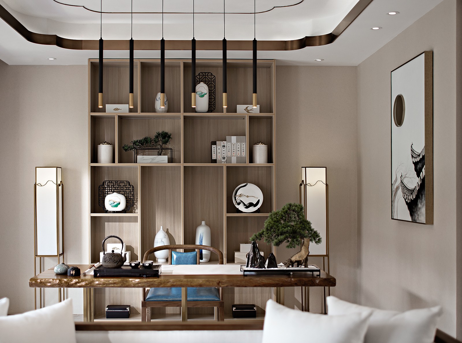 佛山裝修公司新中式風格室內(nèi)裝修效果圖-書房 佛山裝修公司新中式風格室內(nèi)裝修效果圖-書房