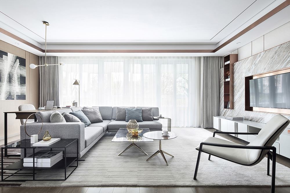 南寧市望仙坡小區(qū)輕奢風格三居室裝修案例