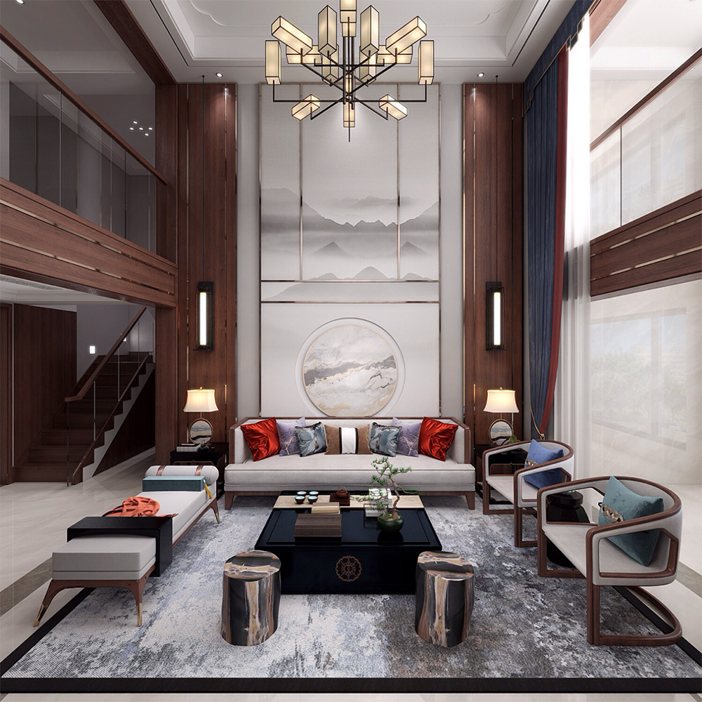 新中式別墅大宅裝修設(shè)計(jì)-客廳 新中式別墅大宅裝修設(shè)計(jì)-客廳