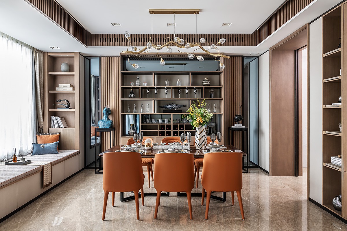 新中式風(fēng)格家裝設(shè)計別墅裝修效果圖-餐廳 新中式風(fēng)格家裝設(shè)計別墅裝修效果圖-餐廳