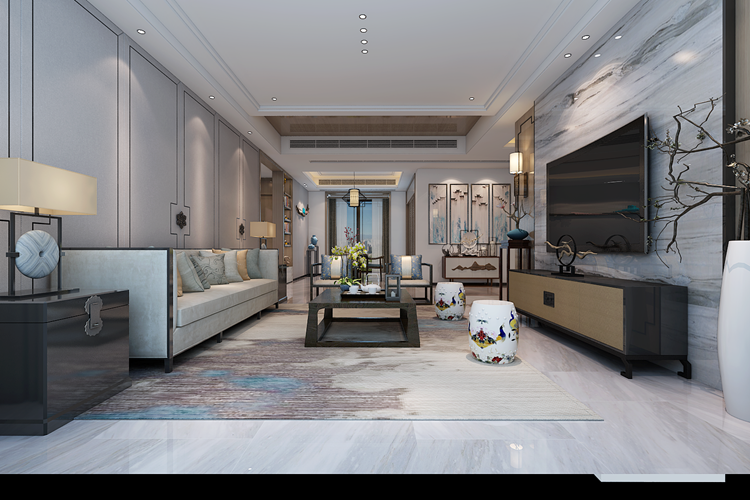 裝修公司新中式風(fēng)格室內(nèi)裝修效果圖-客廳 裝修公司新中式風(fēng)格室內(nèi)裝修效果圖-客廳