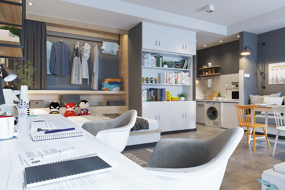 現(xiàn)代風格公寓裝修設計效果圖-辦公桌 現(xiàn)代風格公寓裝修設計效果圖-辦公桌