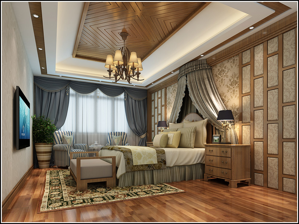 大同鉑藍(lán)郡別墅410平米地中海風(fēng)格裝修案例-次臥 大同鉑藍(lán)郡別墅410平米地中海風(fēng)格裝修案例-次臥