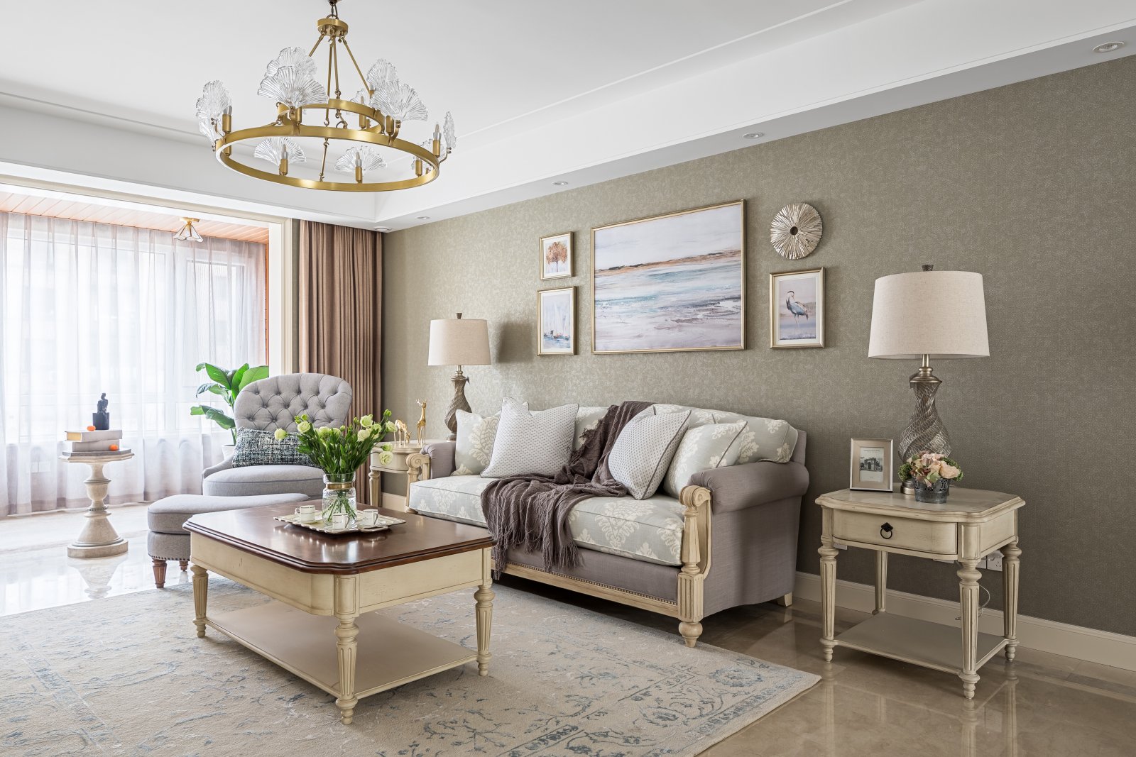 美式復(fù)古風(fēng)格室內(nèi)家裝案例效果圖-客廳 美式復(fù)古風(fēng)格室內(nèi)家裝案例效果圖-客廳