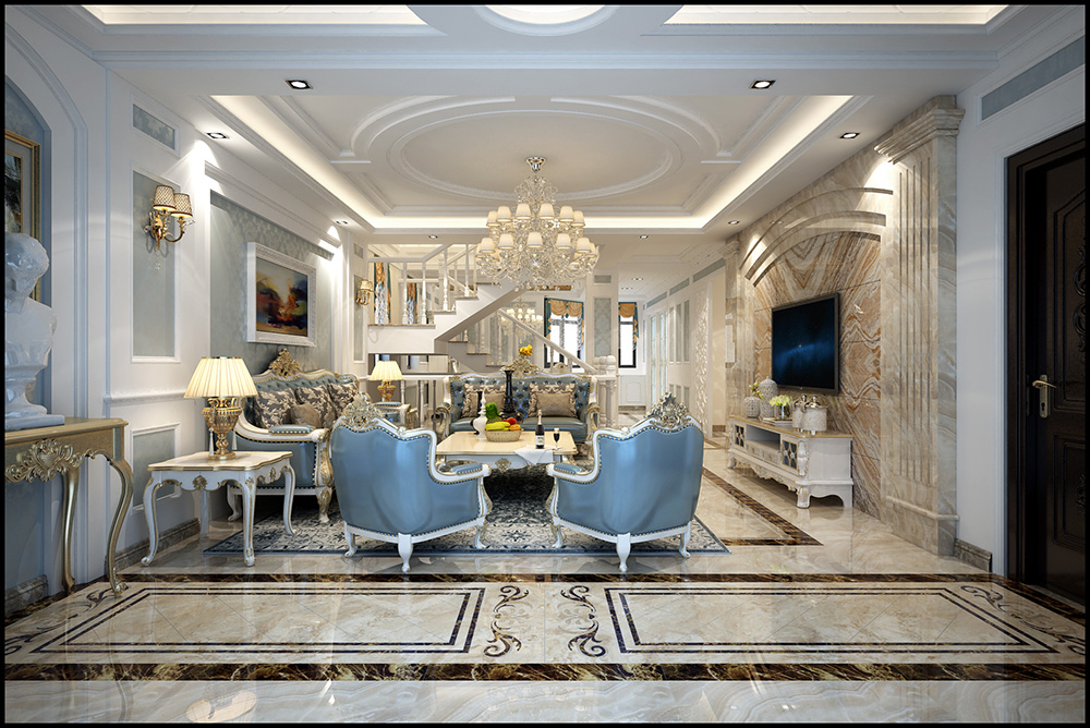 裝修公司歐式古典風(fēng)格復(fù)式裝修效果圖-客廳 裝修公司歐式古典風(fēng)格復(fù)式裝修效果圖-客廳