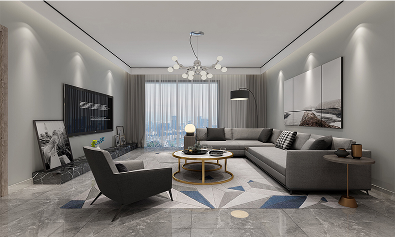 江山一品二居90平米簡約現(xiàn)代風格裝修案例-客廳 江山一品二居90平米簡約現(xiàn)代風格裝修案例-客廳