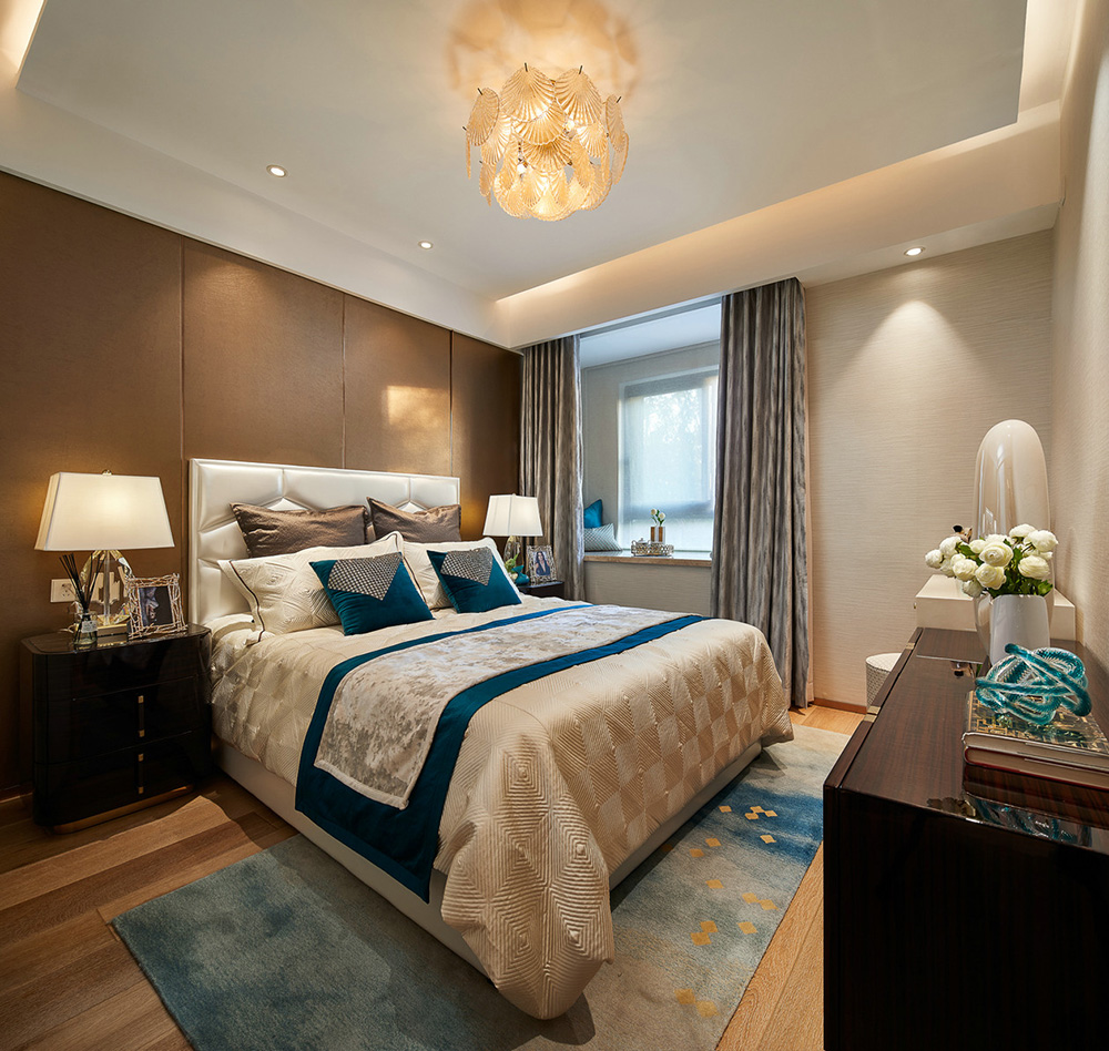 榮和悅瀾山三居121平米輕奢風(fēng)格室內(nèi)裝修案例-臥室 榮和悅瀾山三居121平米輕奢風(fēng)格室內(nèi)裝修案例-臥室