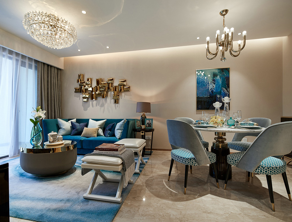 榮和悅瀾山三居121平米輕奢風(fēng)格室內(nèi)裝修案例-客餐廳 榮和悅瀾山三居121平米輕奢風(fēng)格室內(nèi)裝修案例-客餐廳