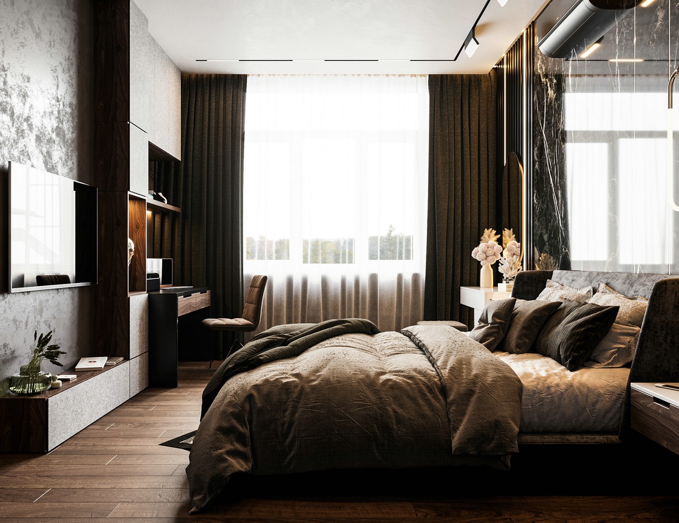 美式輕奢風(fēng)格家裝設(shè)計(jì)室內(nèi)裝修效果圖-臥室 美式輕奢風(fēng)格家裝設(shè)計(jì)室內(nèi)裝修效果圖-臥室