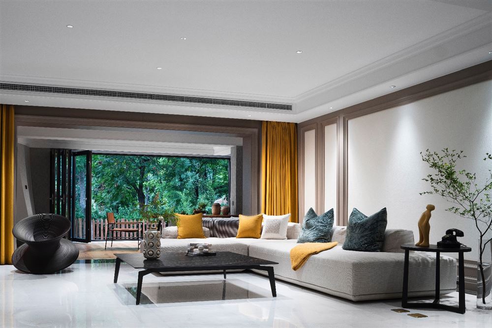 江門市東堯路住宅樓美式風(fēng)格三居室裝修案例