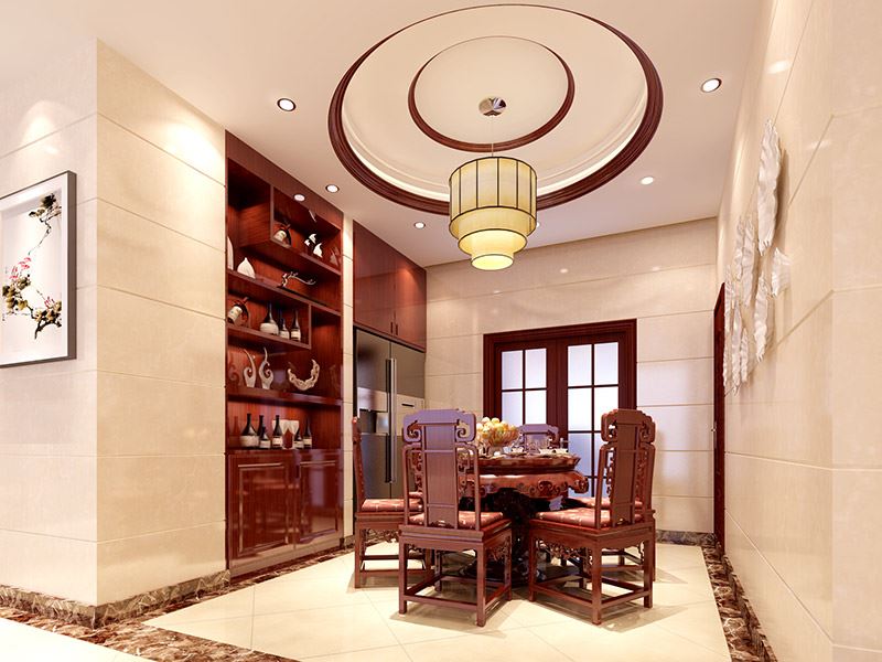 河源市百利?；▓@新中式風(fēng)格三居室裝修案例