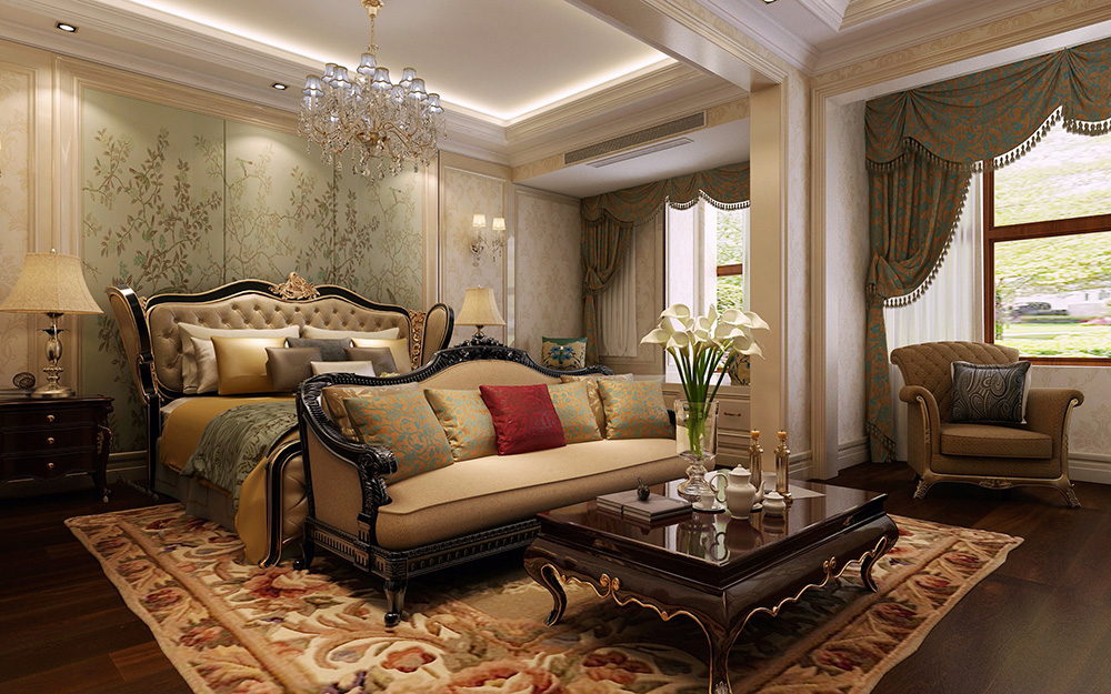 歐式風(fēng)格別墅裝修設(shè)計(jì)效果圖-龍光天瀛別墅430平米-別墅主臥裝修設(shè)計(jì) 歐式風(fēng)格別墅裝修設(shè)計(jì)效果圖-龍光天瀛別墅430平米-別墅主臥裝修設(shè)計(jì)