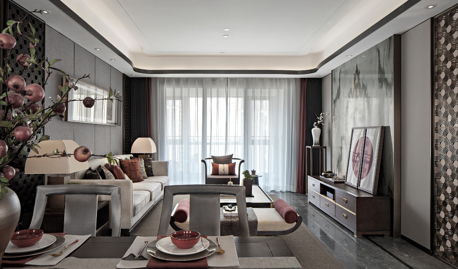 新中式風(fēng)格家裝設(shè)計(jì)室內(nèi)裝修效果圖-客廳 新中式風(fēng)格家裝設(shè)計(jì)室內(nèi)裝修效果圖-客廳