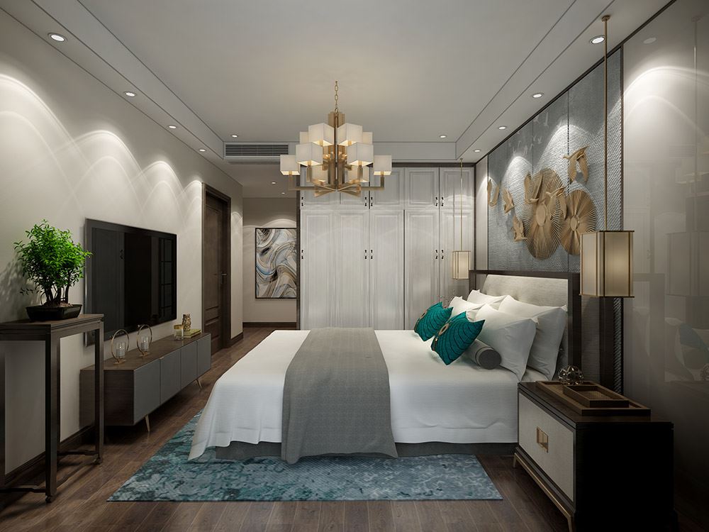 臺(tái)州市半島名苑新中式風(fēng)格三居室裝修案例