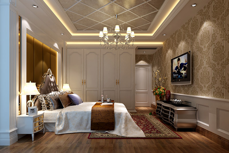 黃岐長信御景峰四居186平米歐式風格室內裝修案例-主臥 黃岐長信御景峰四居186平米歐式風格室內裝修案例-主臥