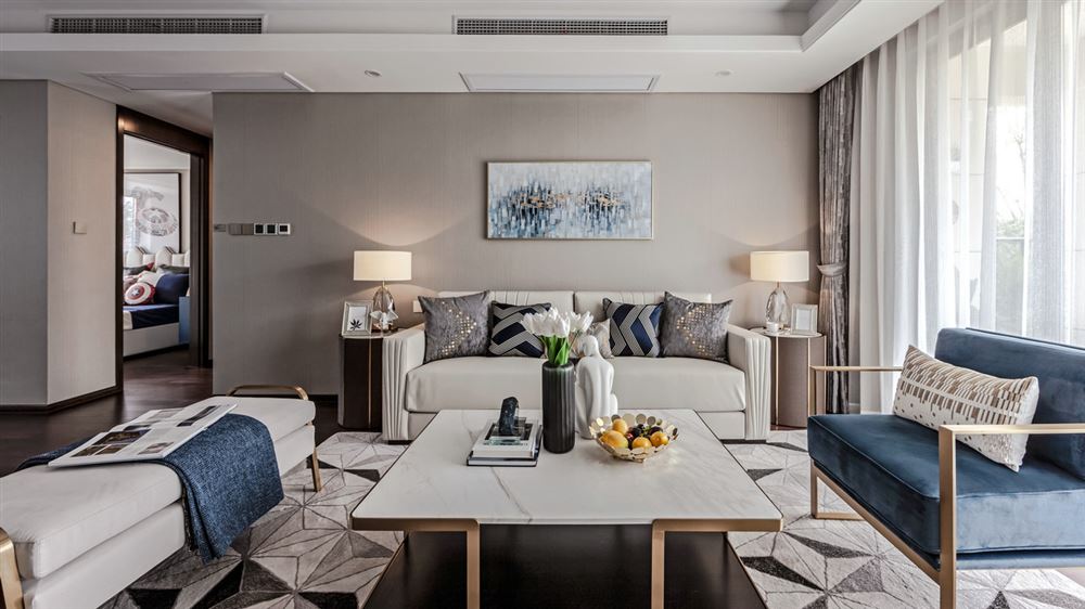 昭通市新聞媒體中心住宿樓輕奢風(fēng)格三居室裝修案例