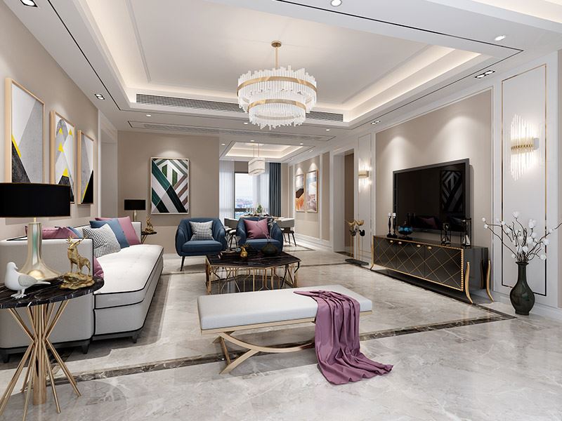 泰州市靖江恒大御景半島別墅現(xiàn)代簡約風格三居室裝修案例