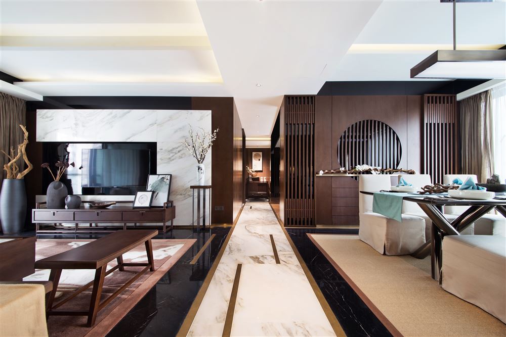 佛山市碧桂園智慧慢城新中式風(fēng)格四居室裝修案例