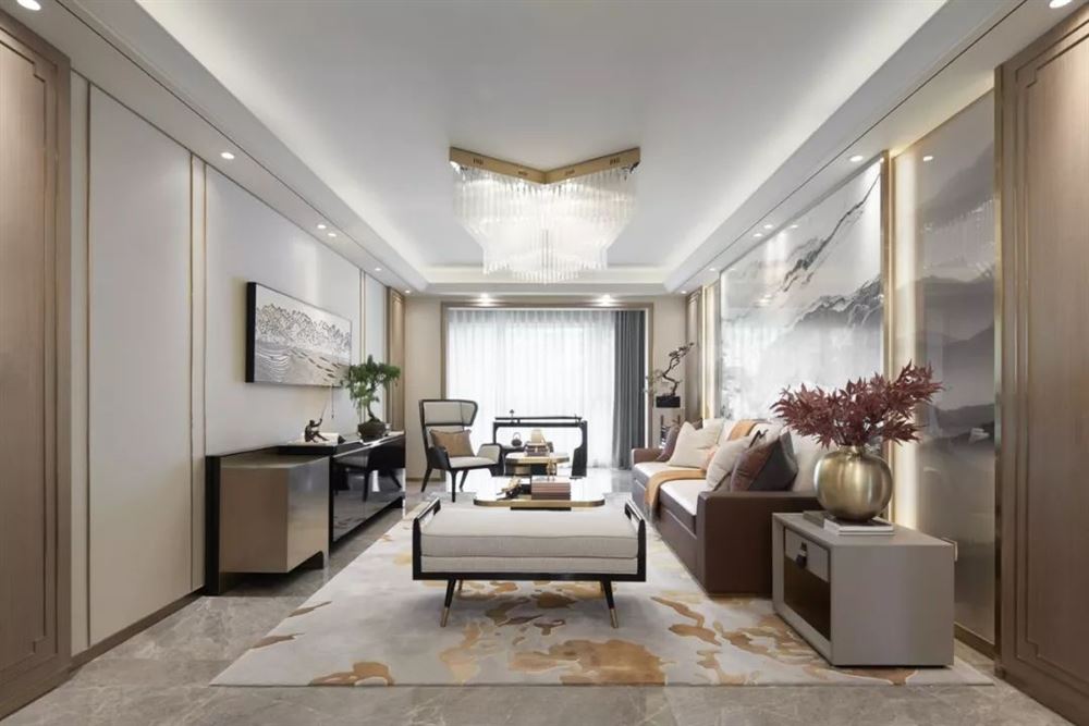 廣州市珠江帝景苑新中式風(fēng)格四居室裝修案例