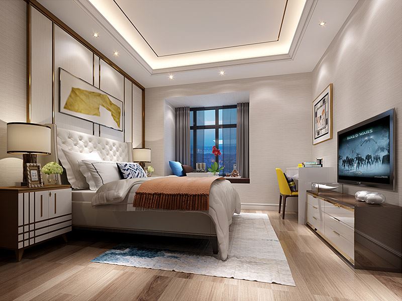 揭陽市港泰豪庭輕奢風(fēng)格四居室裝修案例