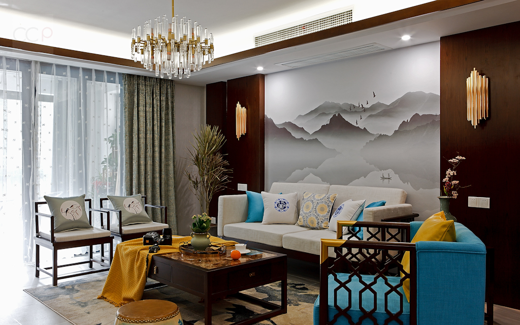 新中式風(fēng)格室內(nèi)設(shè)計(jì)家裝案例-客廳 新中式風(fēng)格室內(nèi)設(shè)計(jì)家裝案例-客廳