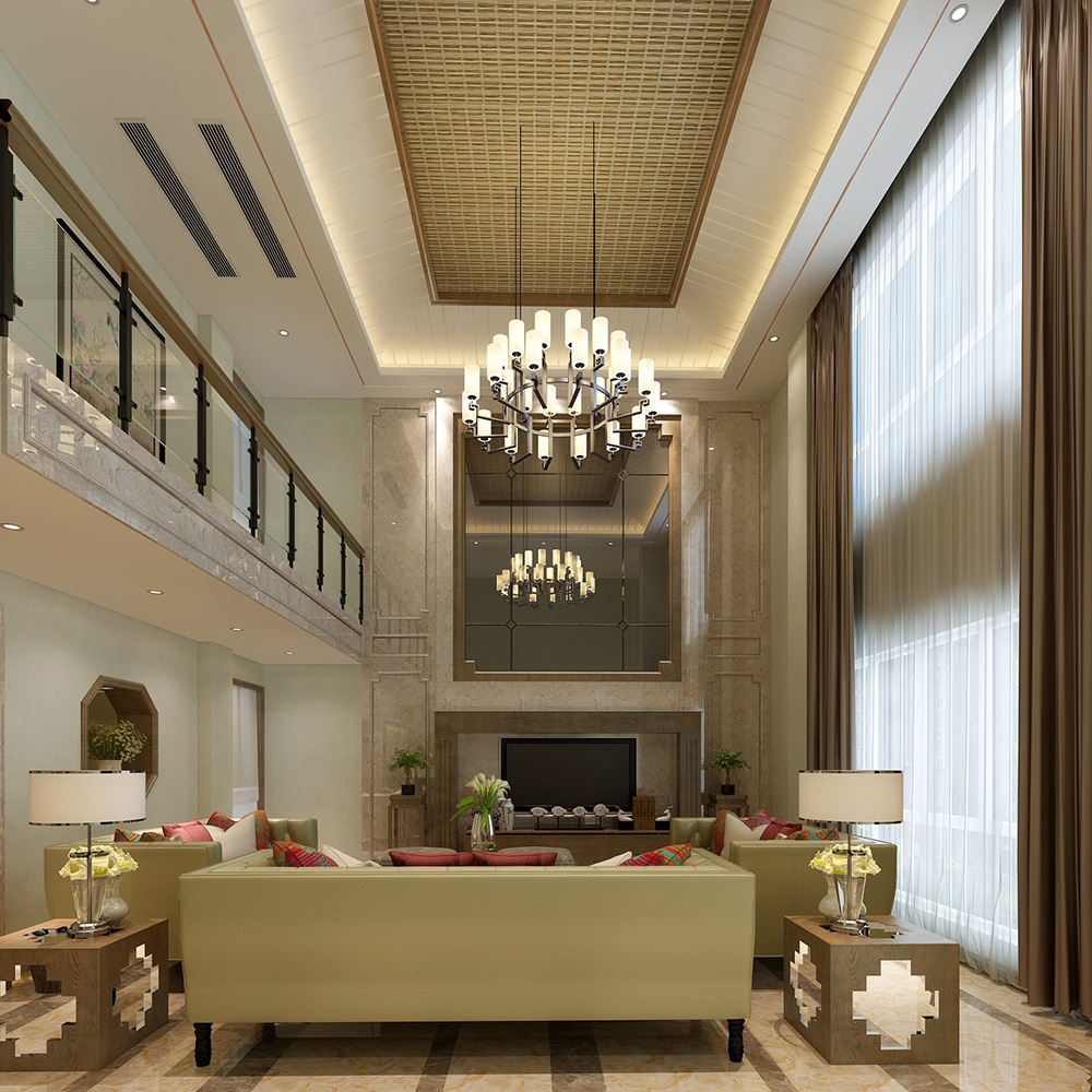 裝修公司新中式風格別墅裝修效果圖-客廳 裝修公司新中式風格別墅裝修效果圖-客廳