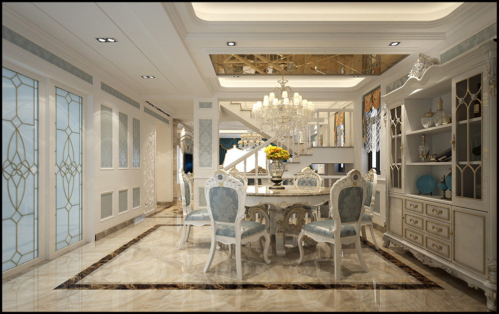 裝修公司歐式古典風(fēng)格復(fù)式裝修效果圖-餐廳 裝修公司歐式古典風(fēng)格復(fù)式裝修效果圖-餐廳