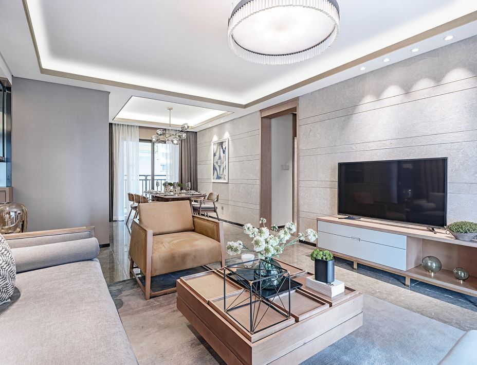 江門(mén)市駿景灣豪庭輕奢風(fēng)格三居室裝修案例