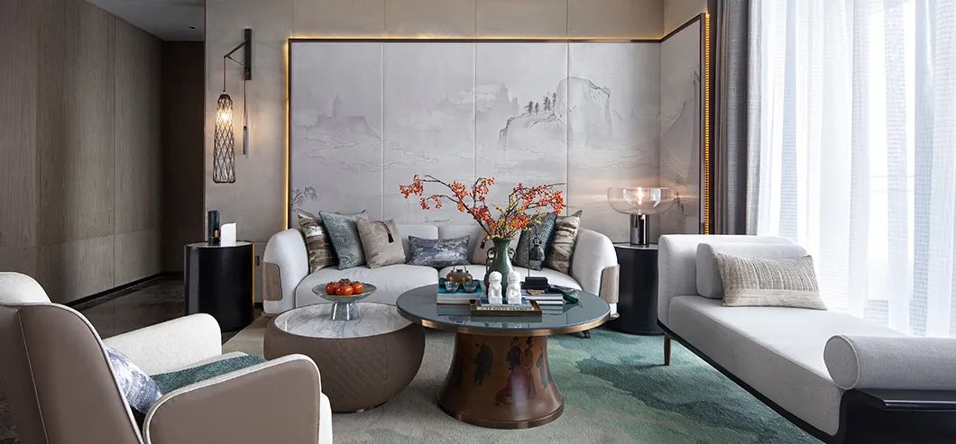 裝修案例新中式風格復式裝修效果圖-客廳 裝修案例新中式風格復式裝修效果圖-客廳