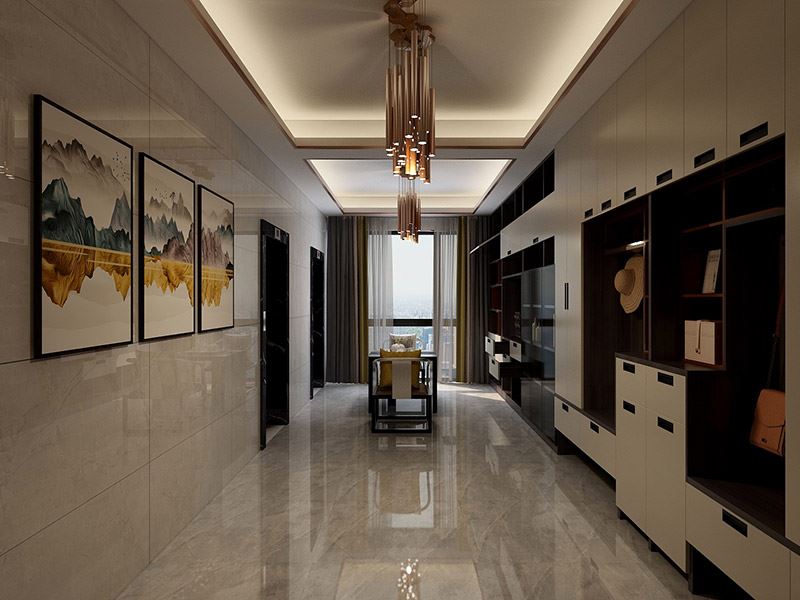 佛山市建投綠地璀璨天城新中式風(fēng)格四居室裝修案例