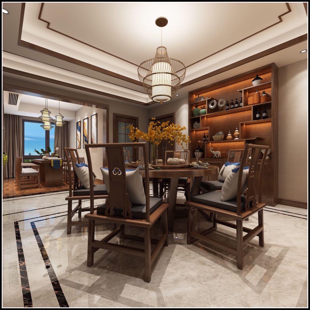 裝修公司新中式風(fēng)格室內(nèi)裝修效果圖-餐廳 裝修公司新中式風(fēng)格室內(nèi)裝修效果圖-餐廳